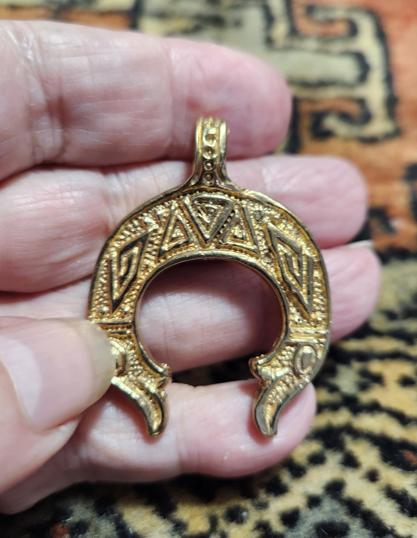 Lunula / Lunitsa with Double Dragon Zoomorphic Animal Heads - Slavic Pagan - 5010B