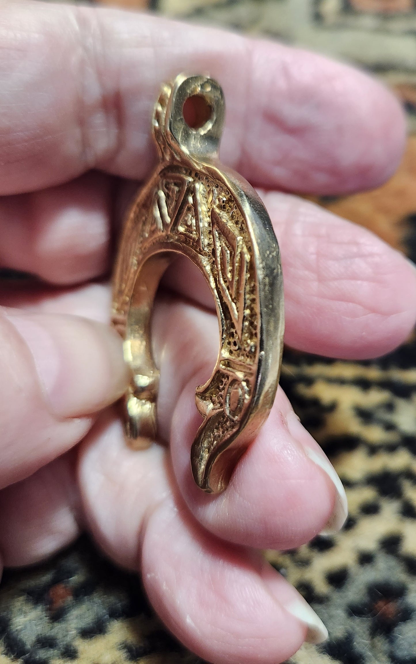 Lunula / Lunitsa with Double Dragon Zoomorphic Animal Heads - Slavic Pagan - 5010B