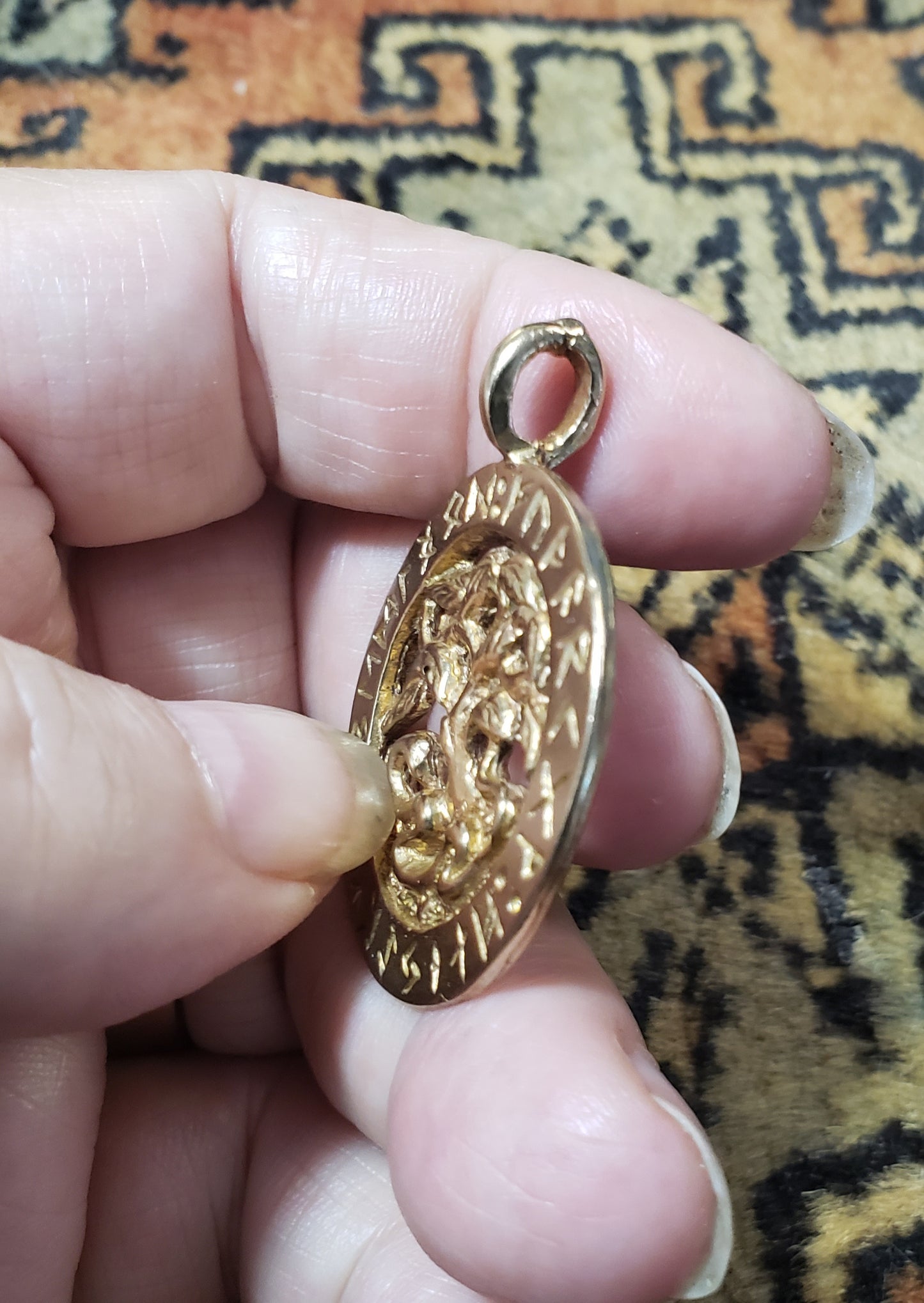 World Tree with Futhark Ring - Bronze - 5130B