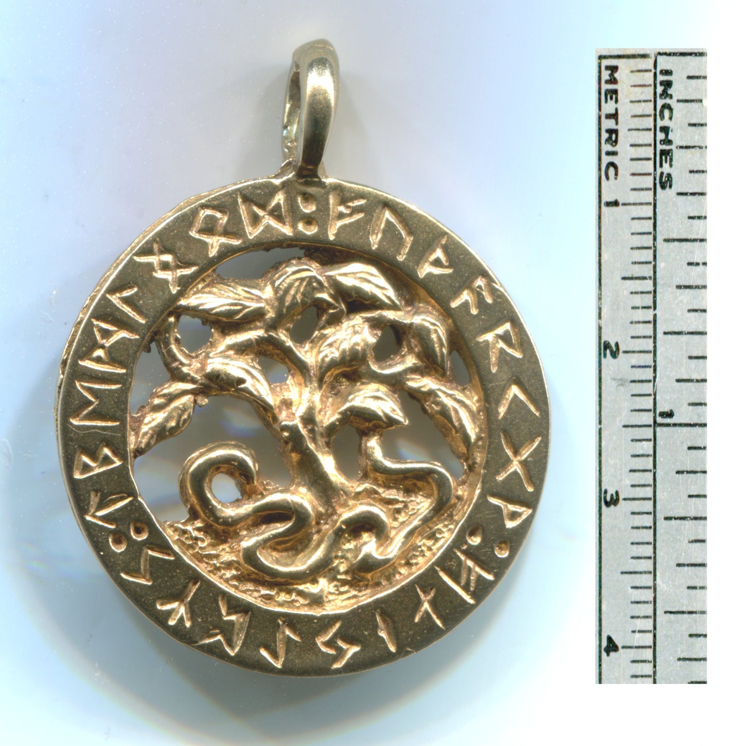 World Tree with Futhark Ring - Bronze - 5130B