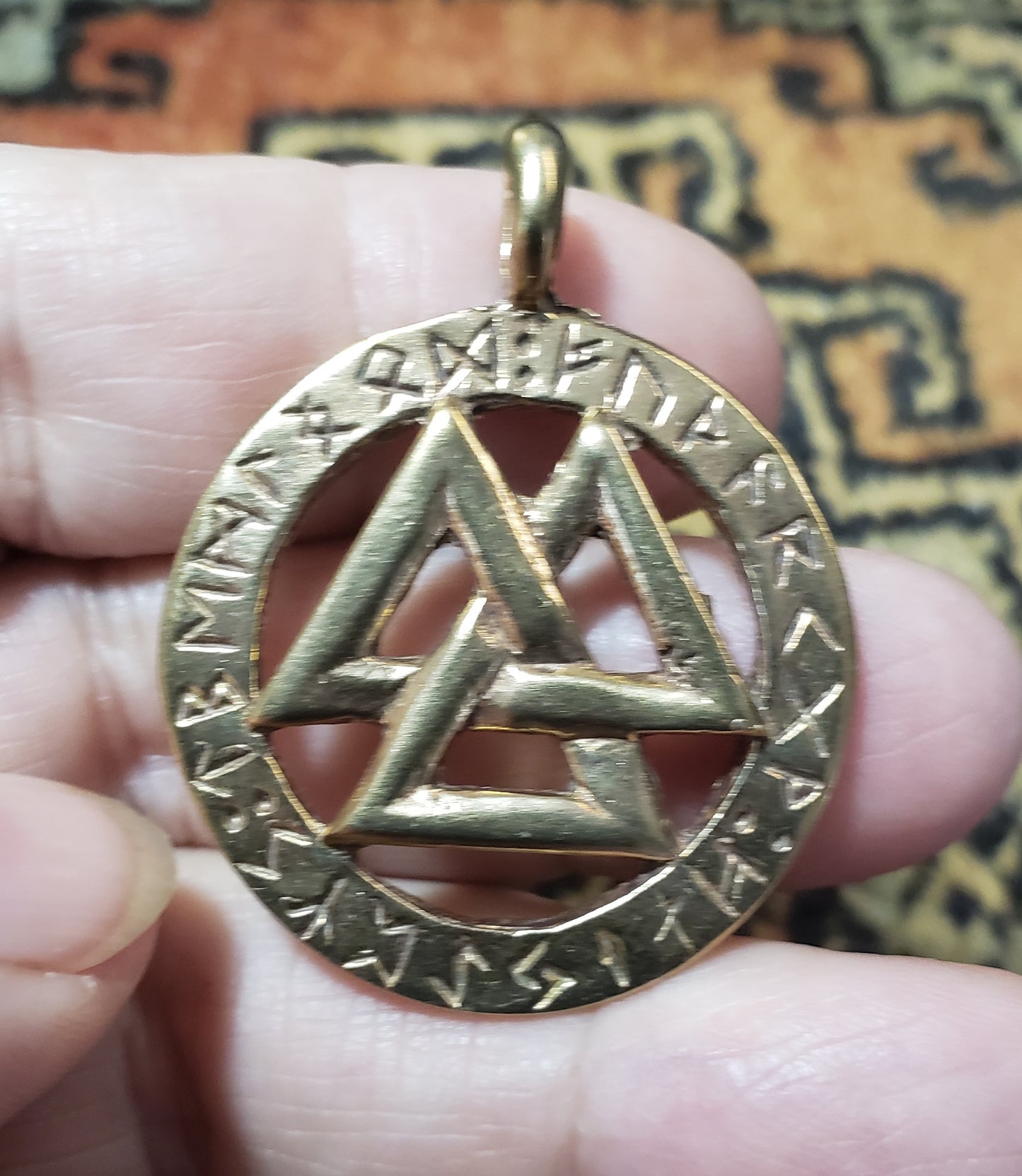 Valknut w Rune Ring - 5141B