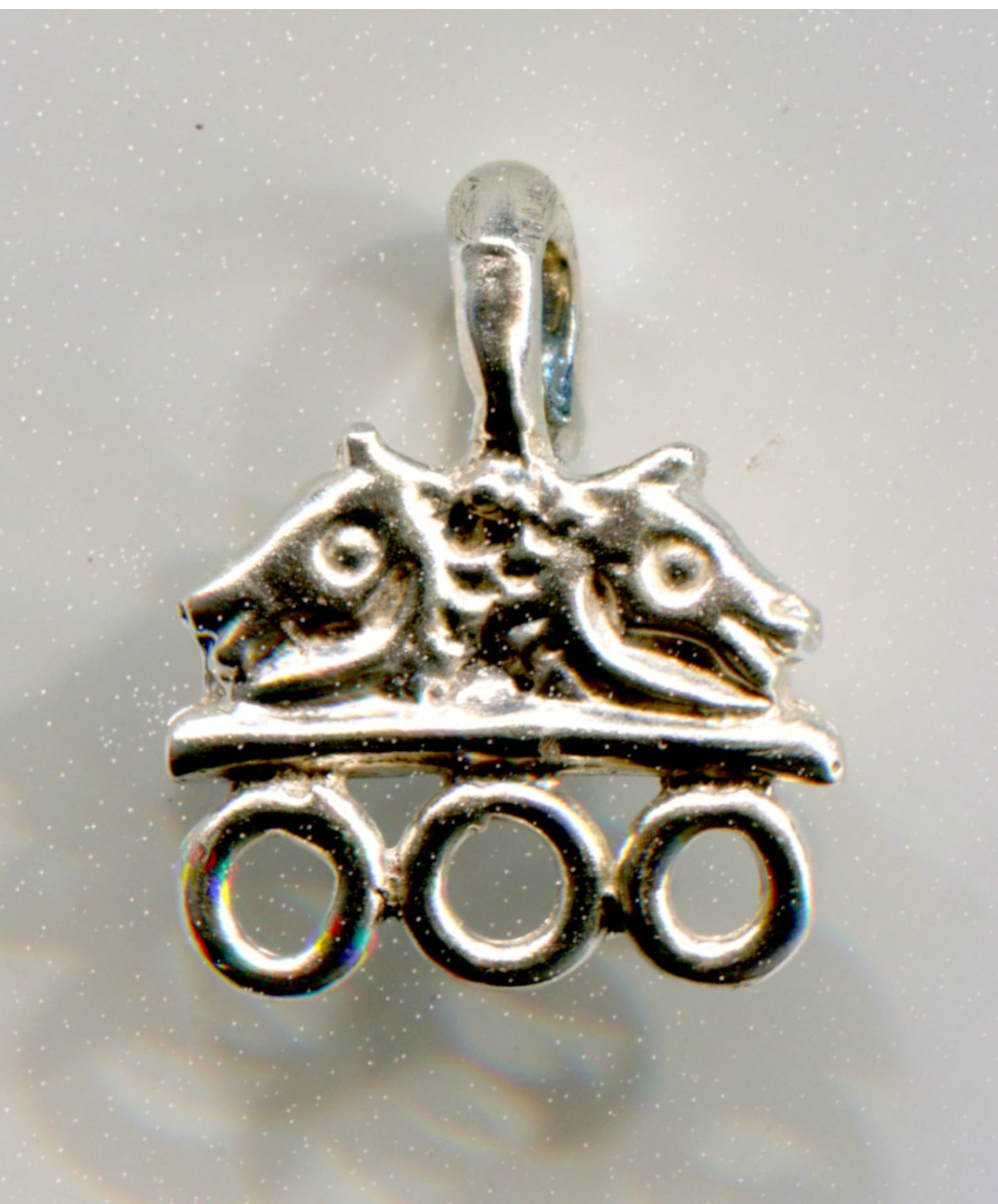 Bead Hanger - Double Horse Head with Triple rings - 5307S