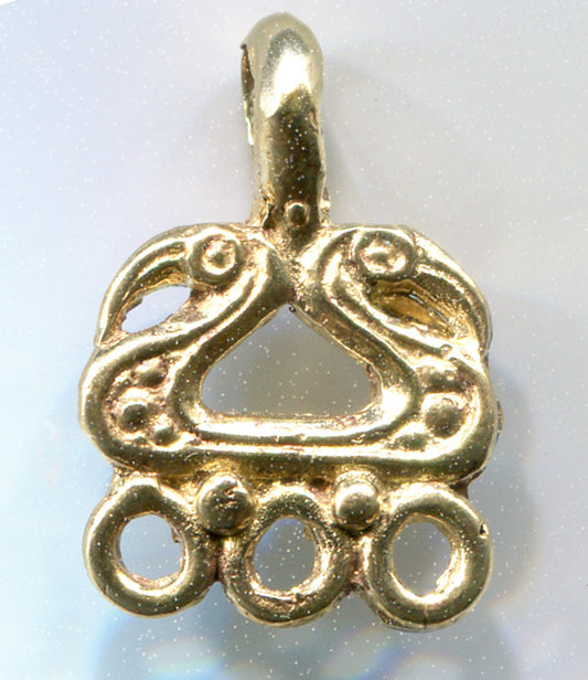 Bead Hanger - Double Bird Head with Triple Rings - 5309B