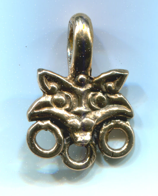 Bead Hanger - Borre Style Cat with Triple Ring - 5313B