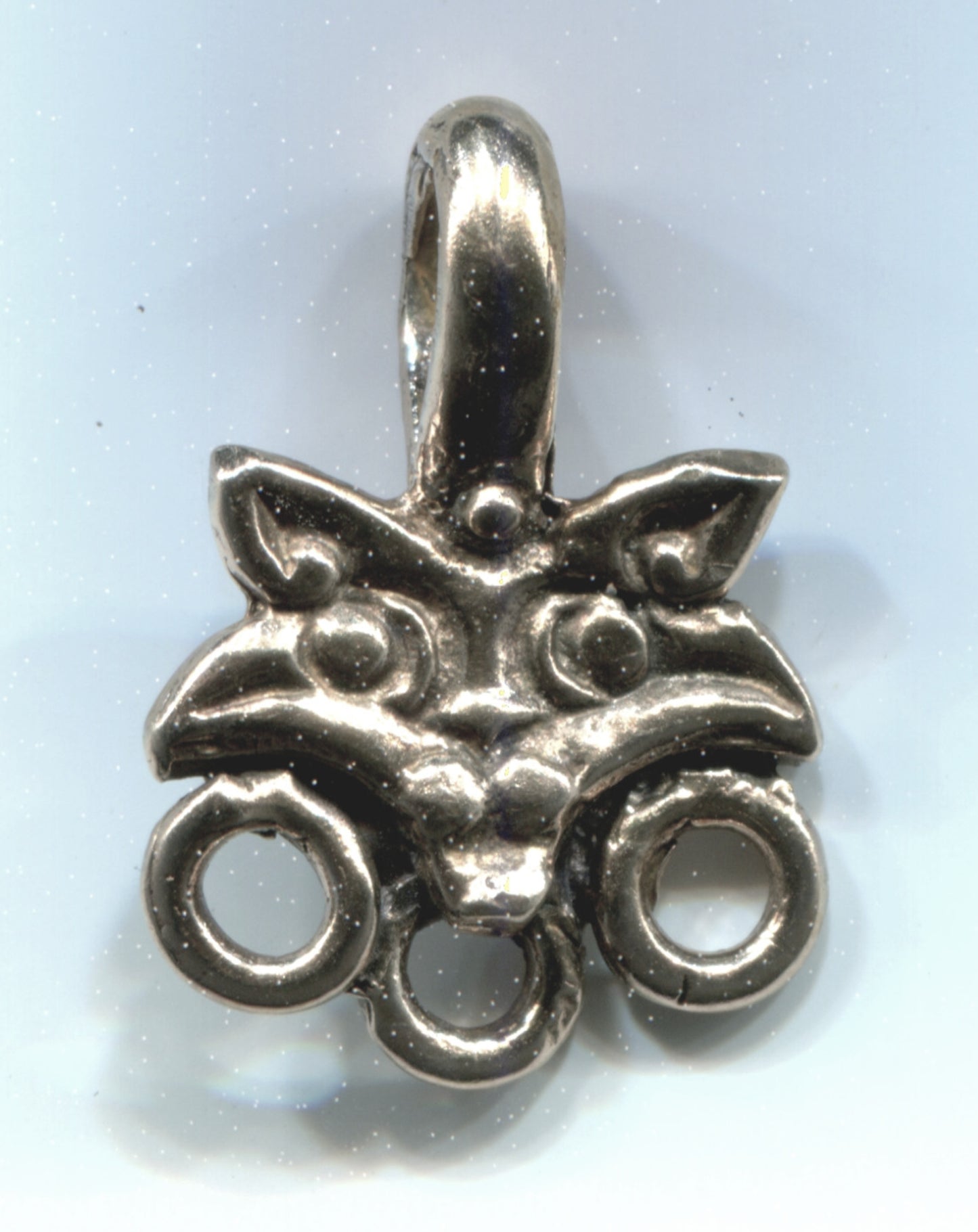 Bead Hanger - Borre Style Cat with Triple Ring - 5313S