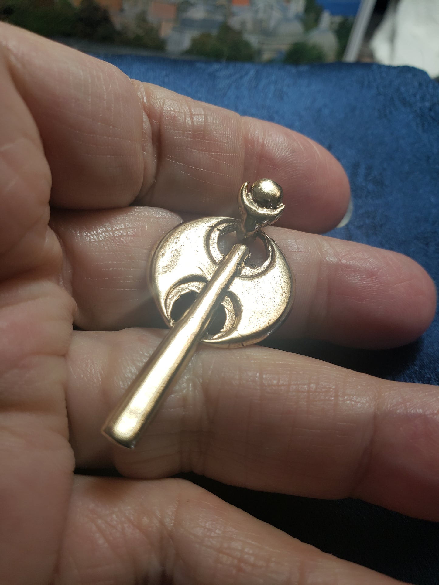 Moon Labrys Pendant with Sun/Moon Bale - 5705B