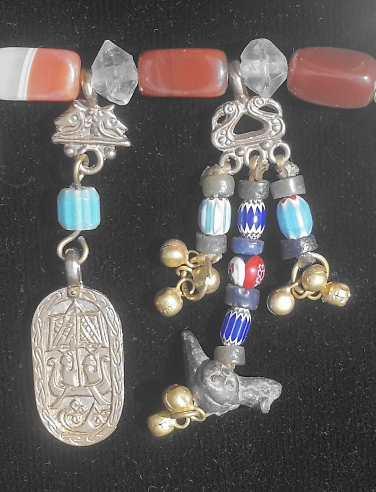 Bead Hanger - Double Horse Head with Triple rings - 5307S