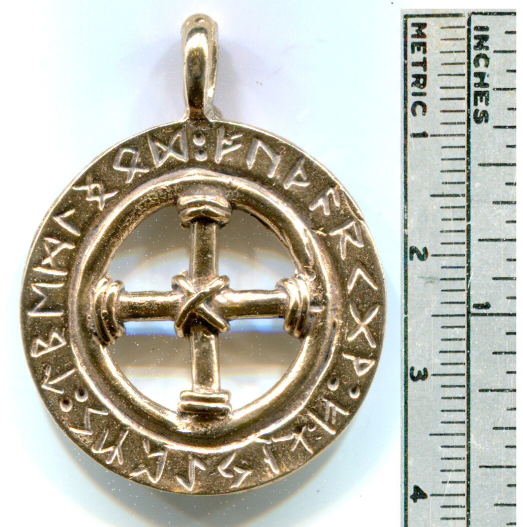 Solar Cross with Futhark Ring - 5160B