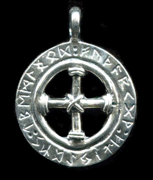 Solar Cross with Futhark Ring - 5160S