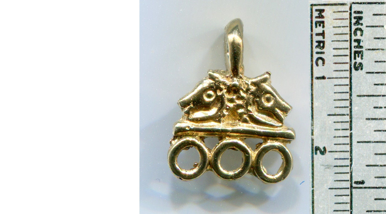 Bead Hanger - Double Horse Head with Triple rings - 5307B