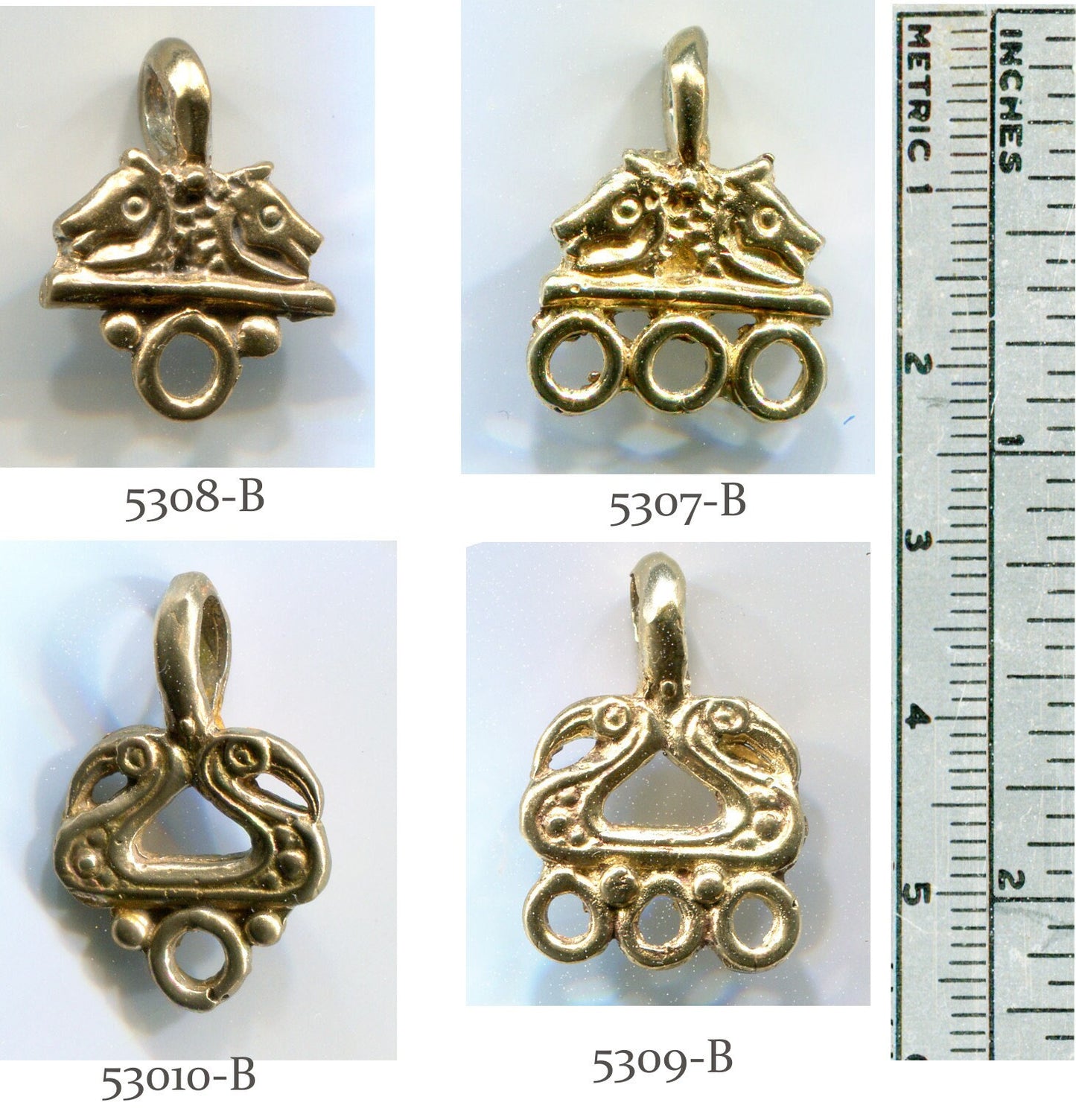 Bead Hanger - Double Bird Head with Single Ring - 5310B