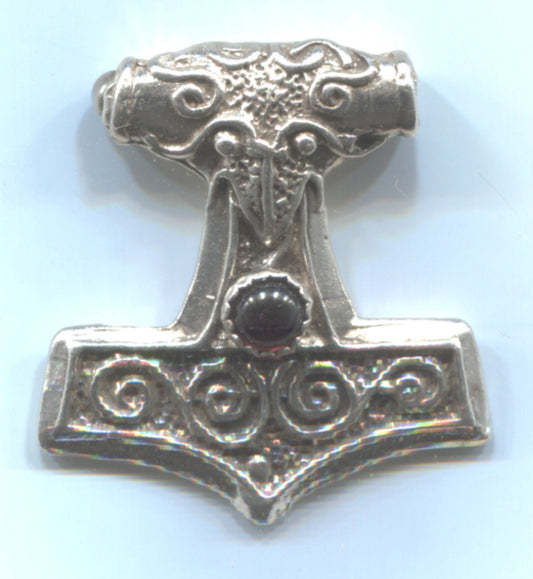 Raven Thor's Hammer with Garnet - 5101S-AG